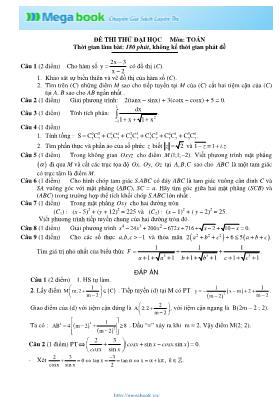 Đề thi thử đại học môn Toán (Đề 1)